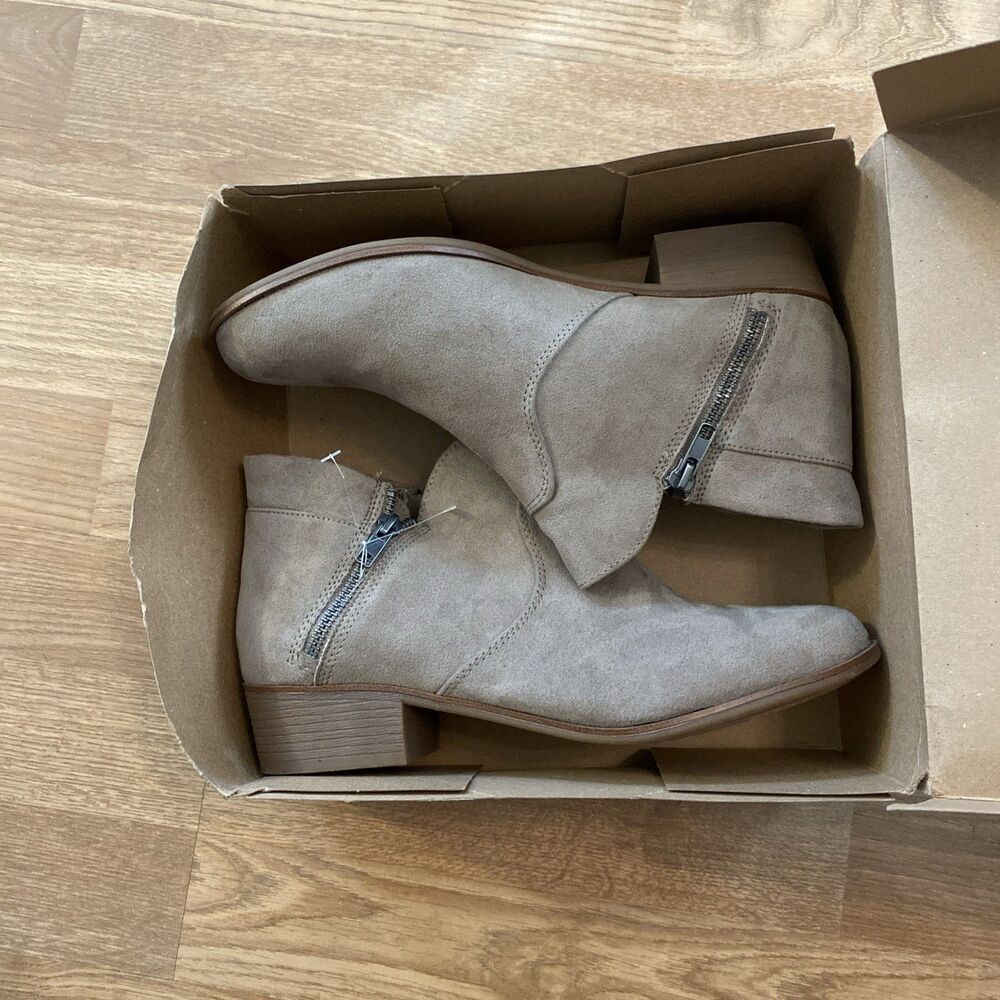 Sun + Stone Women's Adelinee Double Zip Ankle Booties Size 9.5 Mushroom NWOB - Picture 3 of 11